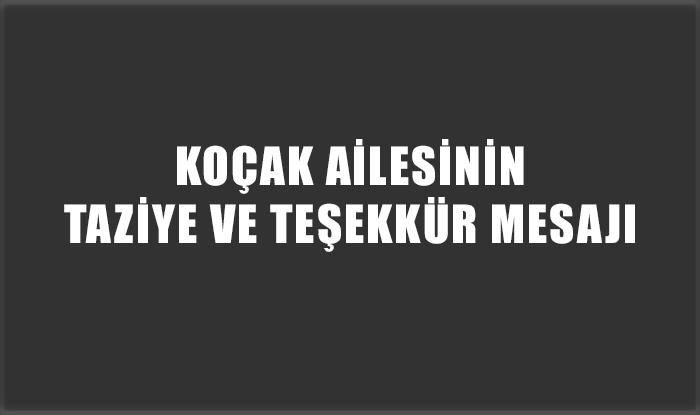 Cemal Koçak'tan Teşekkür Mesajı