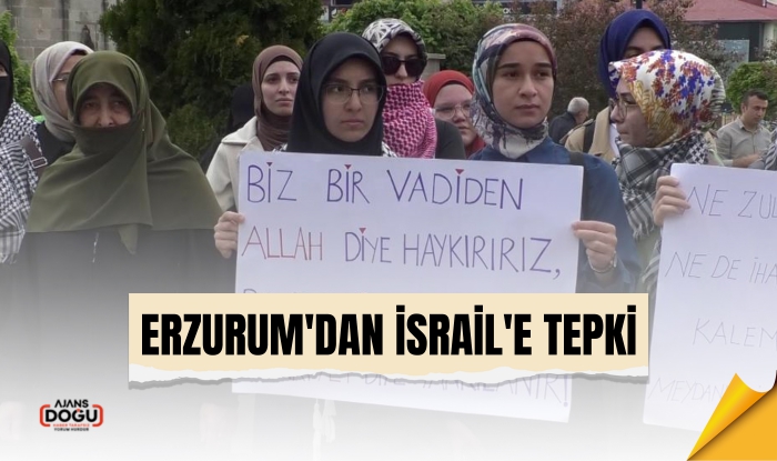 Erzurum'dan İsrail'e tepki; Nehirden denize özgür Filistin
