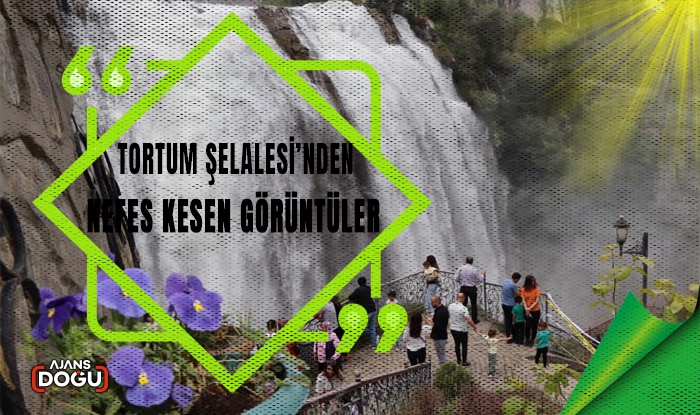 Tortum Şelalesi’nden nefes kesen görüntüler