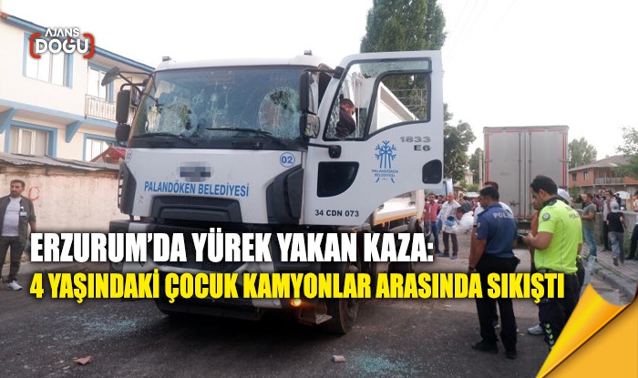 4 yaşındaki çocuk kamyonlar arasında sıkıştı
