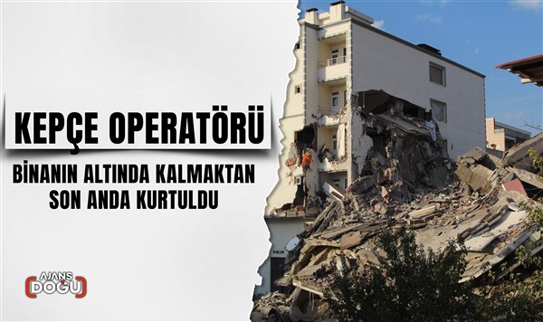 Ağır hasarlı bina yıkım esnasında yan binanın üzerine devrildi