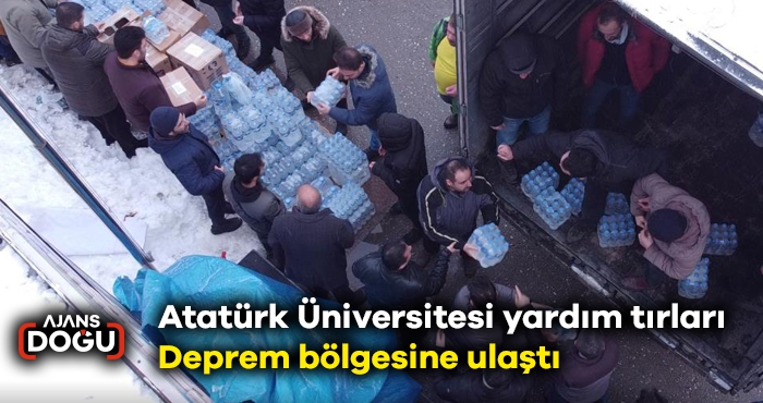 Atatürk Üniversitesi yardım tırları, deprem bölgesine ulaştı