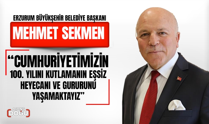 Başkan Sekmen’den Cumhuriyet Bayramı mesajı