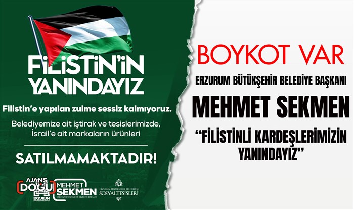 Başkan Sekmen : Filistinli kardeşlerimizin yanındayız