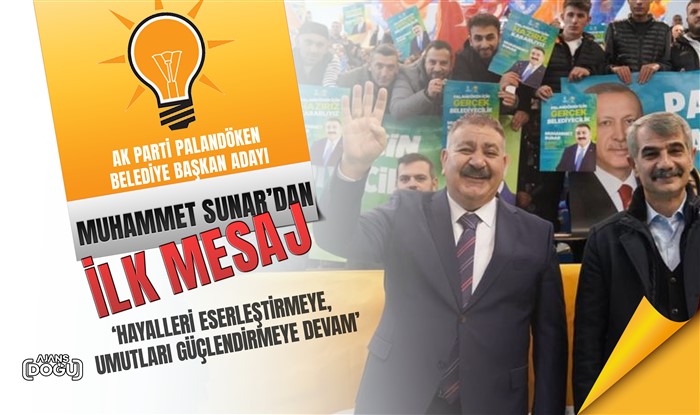 Başkan Sunar’dan ilk mesaj: Hayalleri eserleştirmeye, umutları güçlendirmeye devam