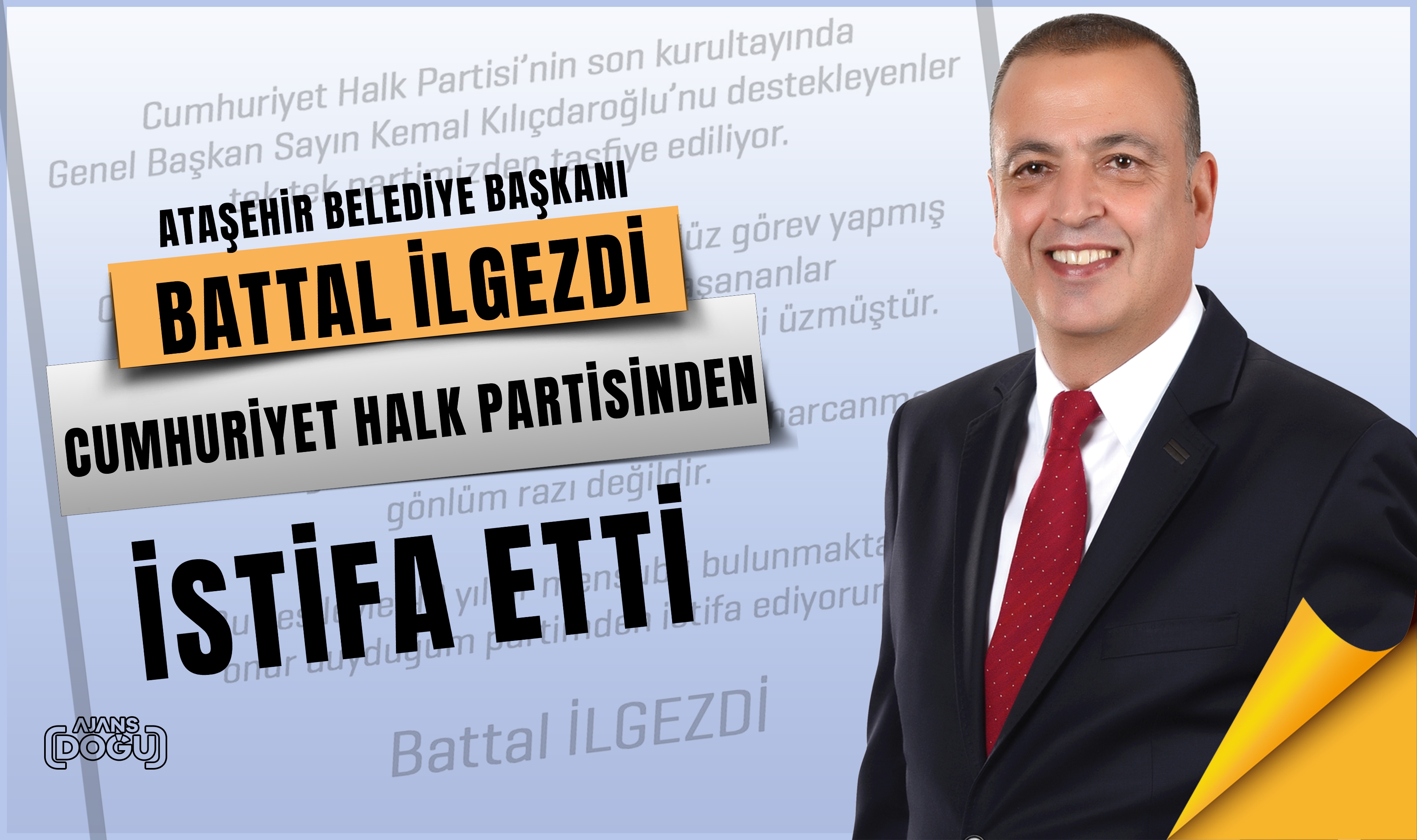 Battal İlgezdi Cumhuriyet Halk Partisinden istifa etti.
