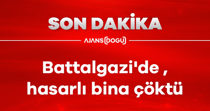 Battalgazi'de hasarlı bina çöktü