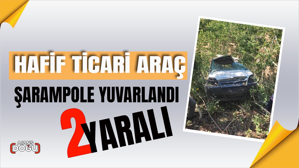 Bingöl’de hafif ticari araç şarampole yuvarlandı: 2 yaralı