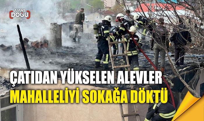 Çatıdan yükselen alevler mahalleliyi sokağa döktü