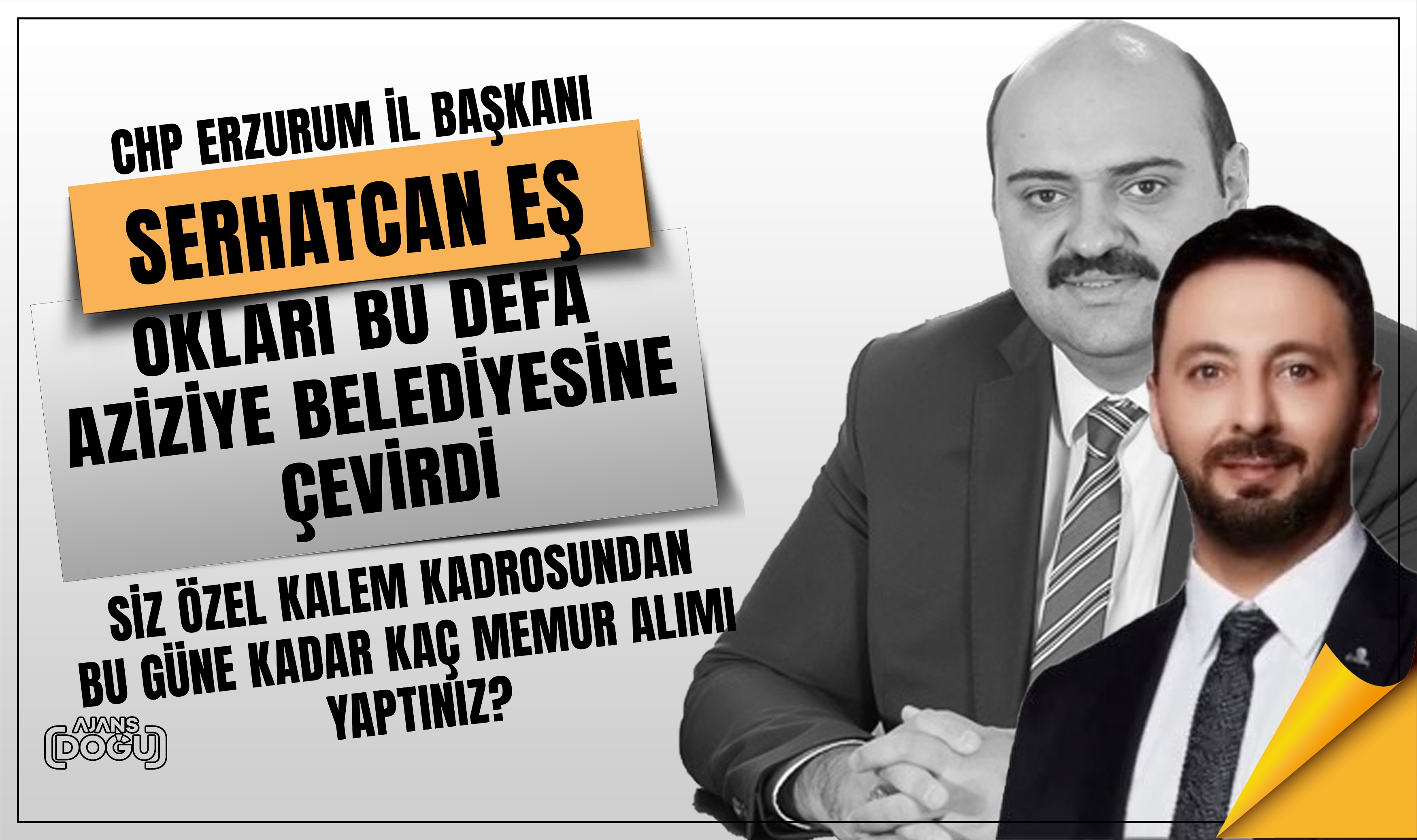 CHP Erzurum İl Başkanı Serhatcan Eş'den Aziziye Belediyesine yakın markaj