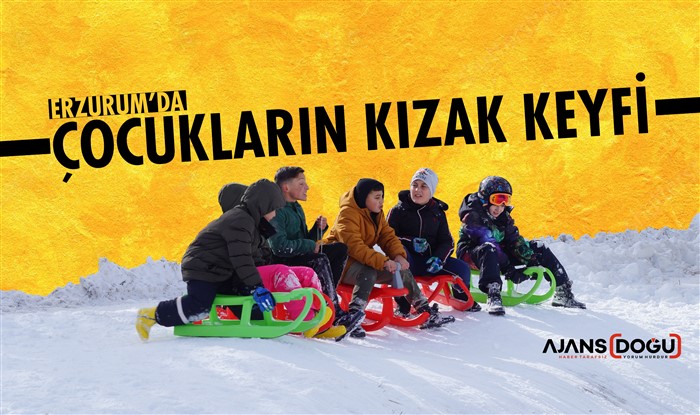 Çocukların kızak keyfi görenleri gülümsetti