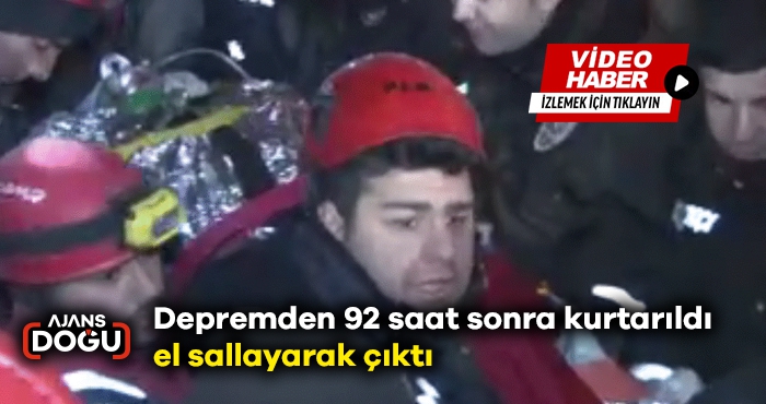 Depremden 92 saat sonra kurtarıldı, el sallayarak çıktı