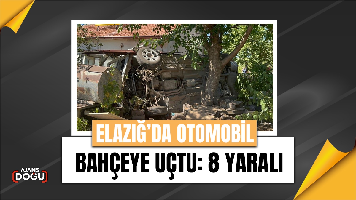 Elazığ’da otomobil bahçeye uçtu: 8 yaralı