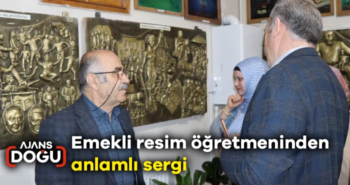 Emekli resim öğretmeninden anlamlı sergi