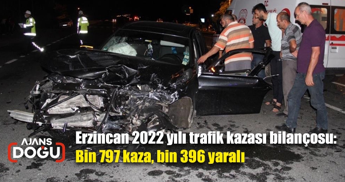 Erzincan 2022 yılı trafik kazası bilançosu: Bin 797 kaza, bin 396 yaralı