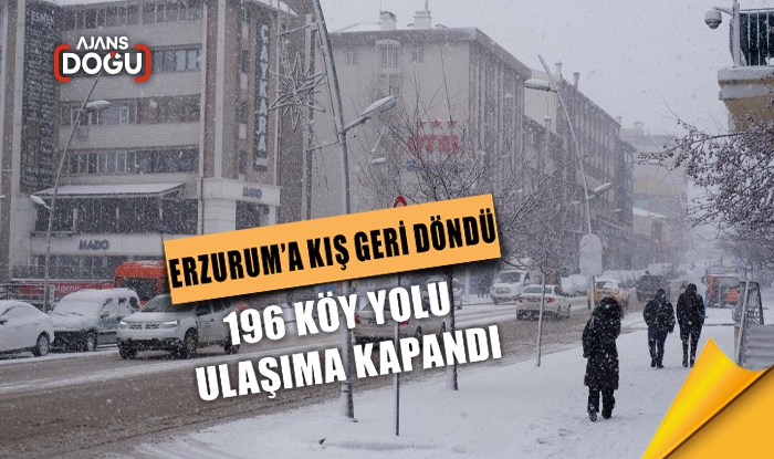 Erzurum'a kış geri döndü