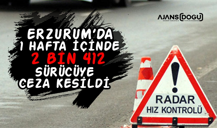 Erzurum'da 1 hafta içinde 2412 sürücüye ceza kesildi