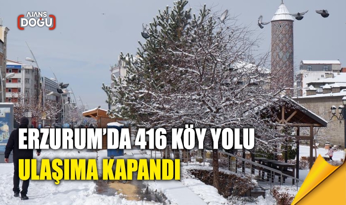 Erzurum’da 416 köy yolu ulaşıma kapandı
