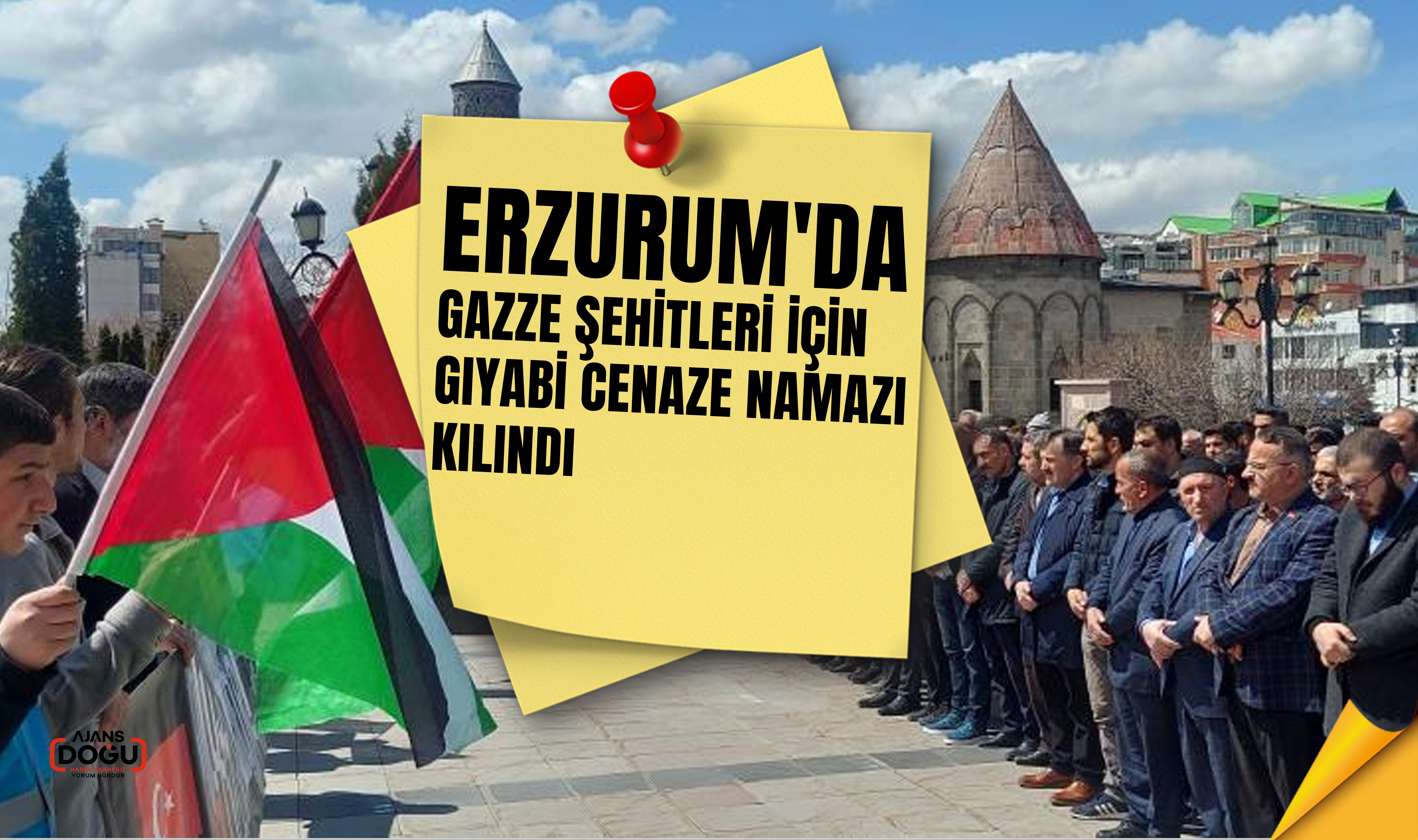  Erzurum'da Gıyabi Cenaze Namazıyla Gazze Şehitleri Anıldı