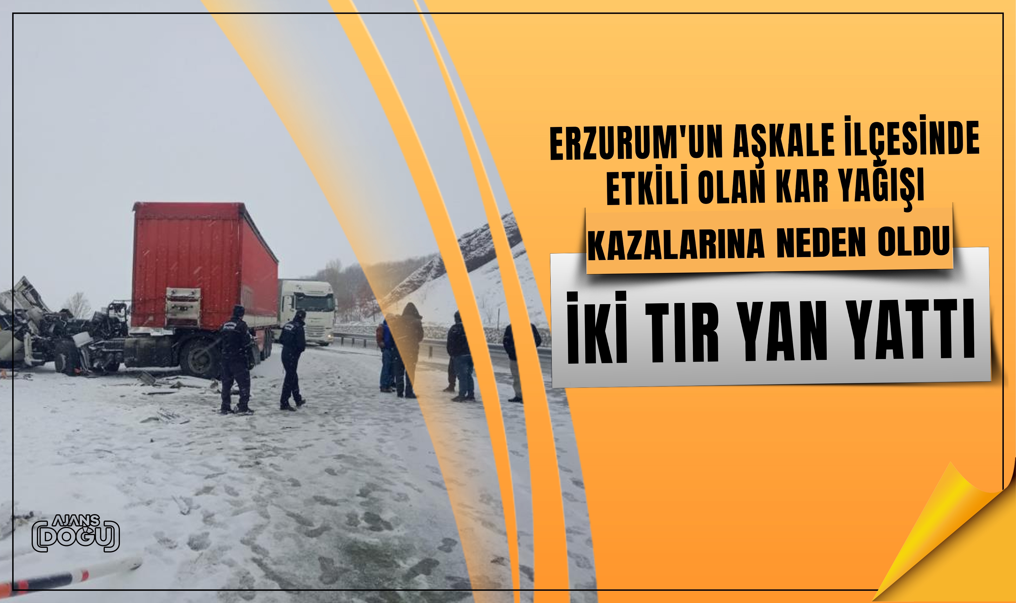 Erzurum'da Kar yağışı trafik kazalarına neden oldu