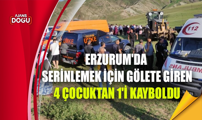 Erzurum'da serinlemek için gölete giren 4 çocuktan 1'i kayboldu