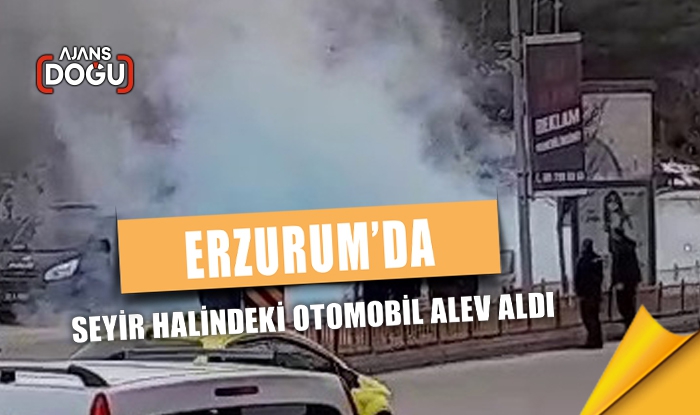 Erzurum’da seyir halindeki otomobil alev aldı