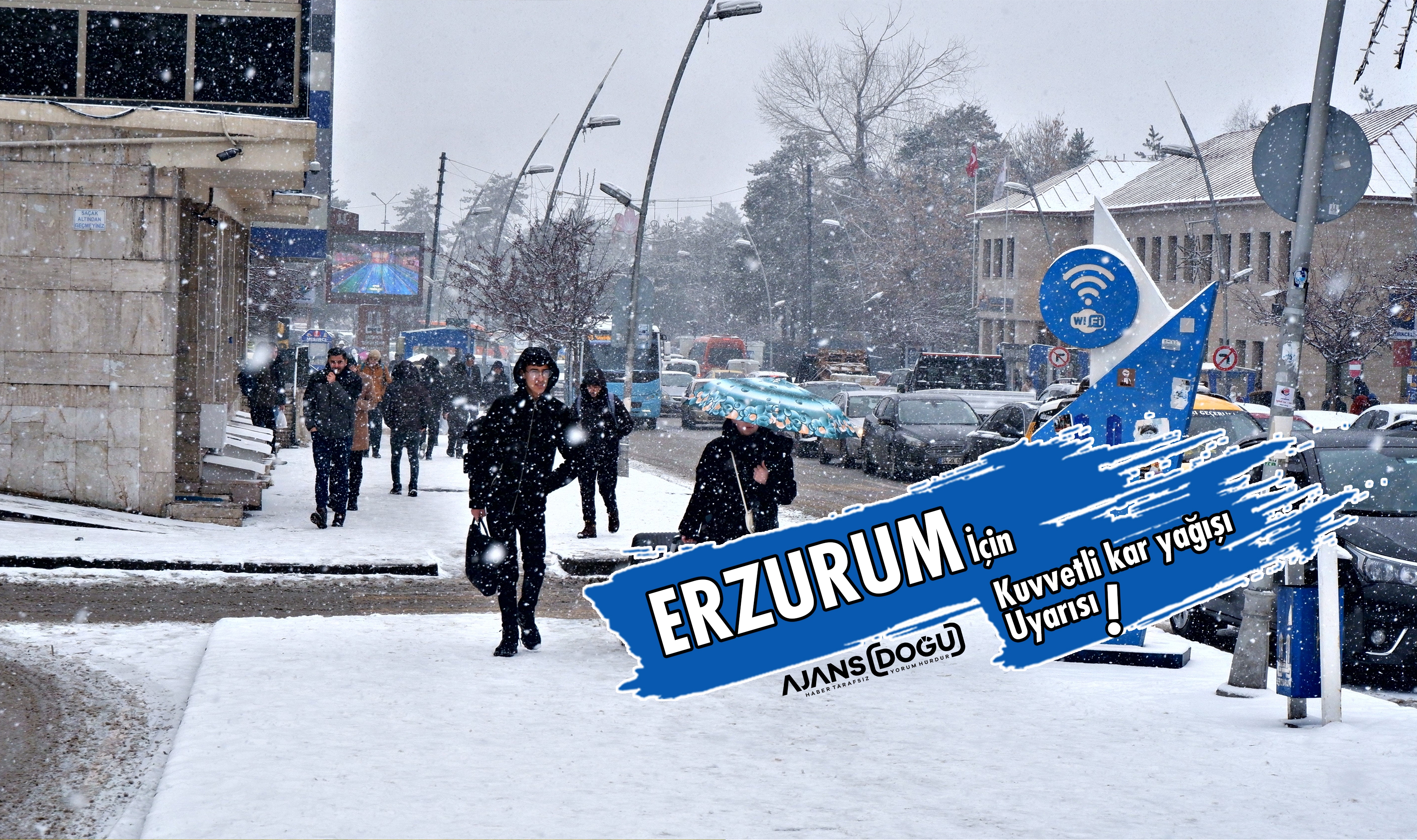 Erzurum için kuvvetli kar yağışı uyarısı