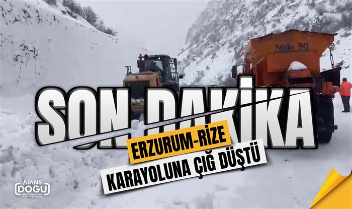 Erzurum-Rize karayoluna çığ düştü