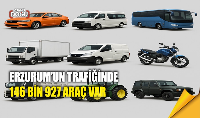 Erzurum’un trafiğinde 146 bin 927 araç var