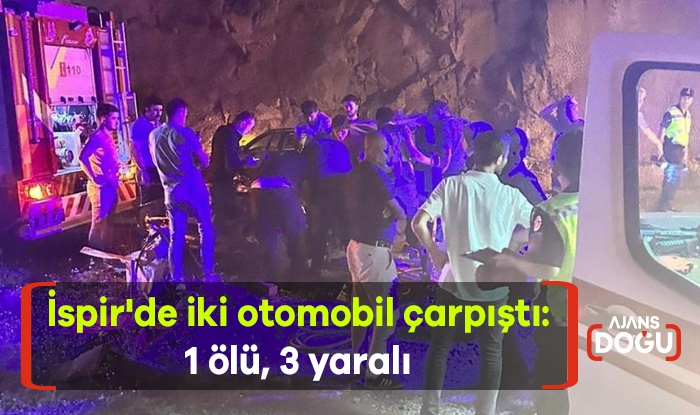 İspir'de iki otomobil çarpıştı: 1 ölü, 3 yaralı