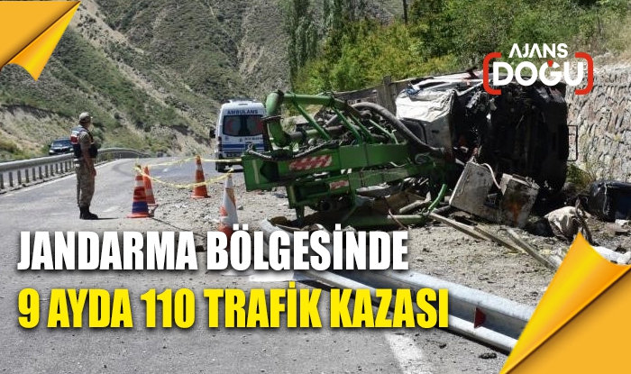 Jandarma bölgesinde 9 ayda 110 trafik kazası