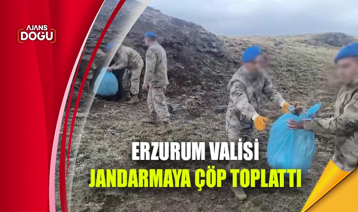 Jandarmaya çöp toplattı