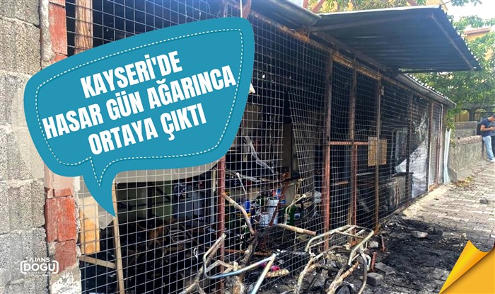 Kayseri'de gece yaşanan gerginlikte hasar gün ağarınca ortaya çıktı