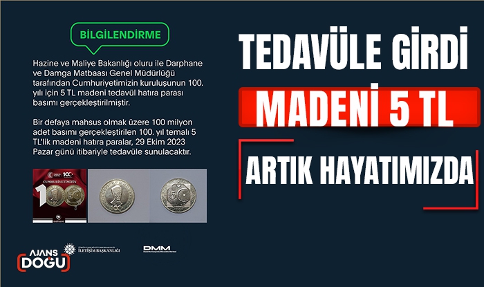 Madeni 5 TL basıldı,artık hayatımızda