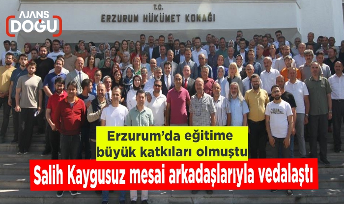 Millî Eğitim Müdürü Salih Kaygusuz mesai arkadaşlarıyla vedalaştı