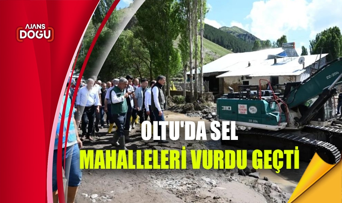 Oltu'da sel mahalleleri vurdu geçti