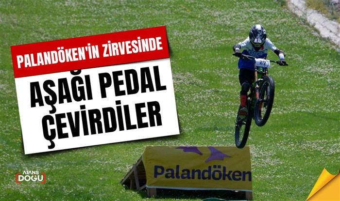 Palandöken'in zirvesinde aşağı pedal çevirdiler