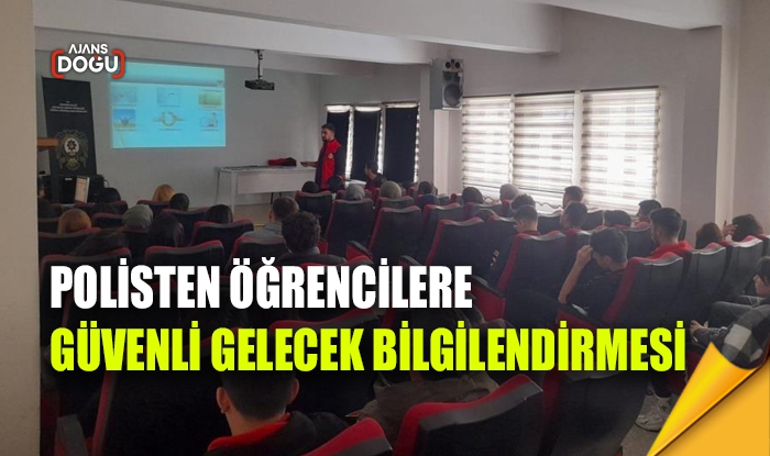 Polisten öğrencilere güvenli gelecek bilgilendirmesi