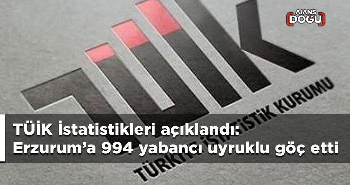 TÜİK İstatistikleri açıklandı:  Erzurum’a 994 yabancı uyruklu göç etti