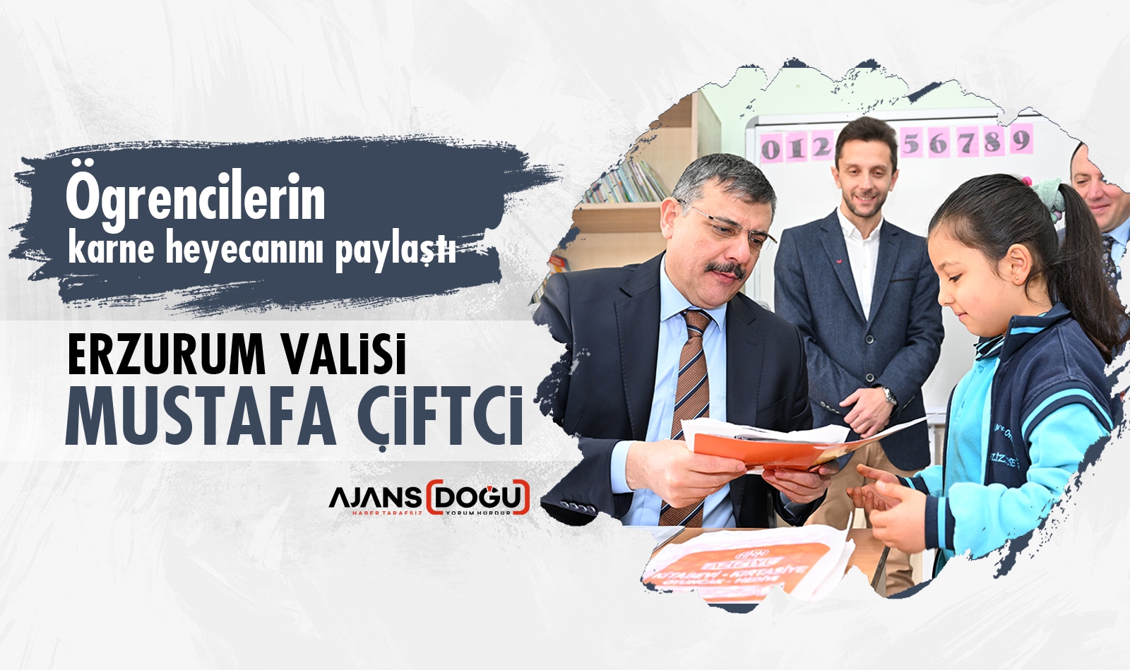 Vali Mustafa Çiftçi öğrencilerin karne heyecanını paylaştı